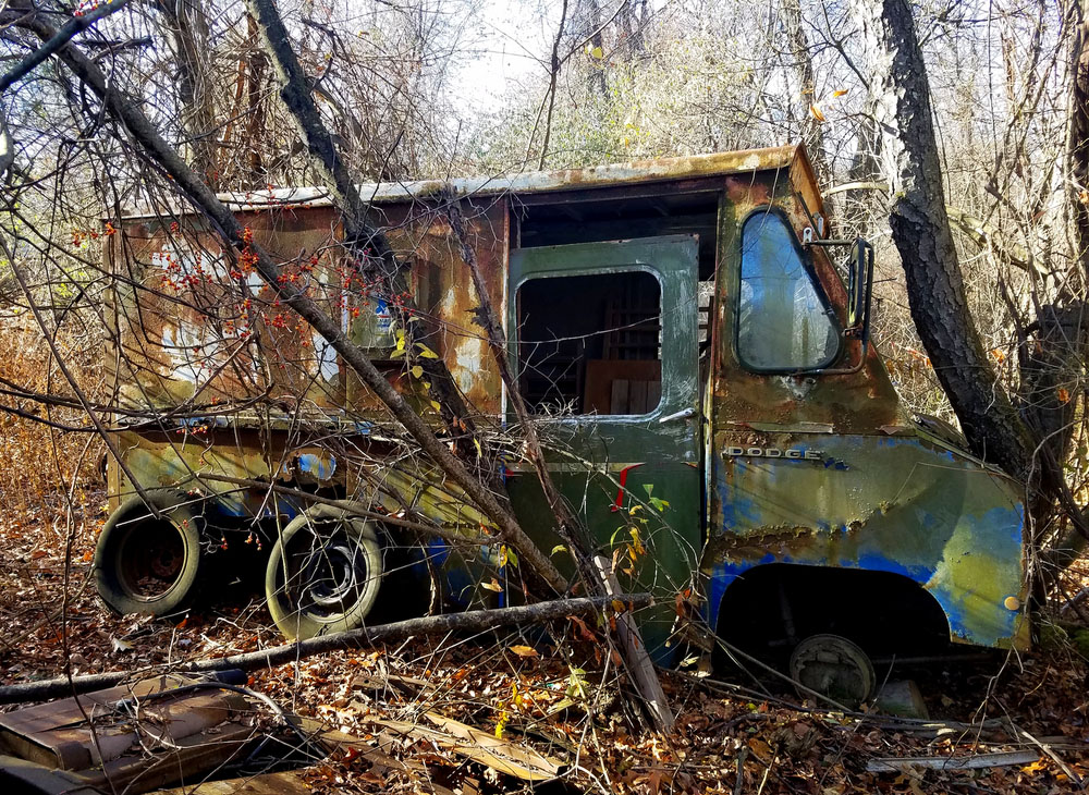 Abandoned mail truck